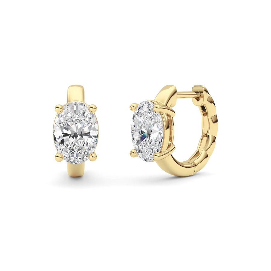 Oval Shape Huggie Earrings lab grown diamond