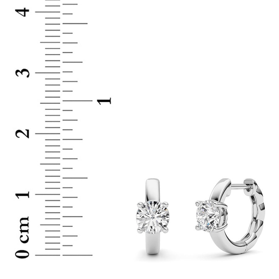 Round Shape Huggie Earrings lab grown diamond