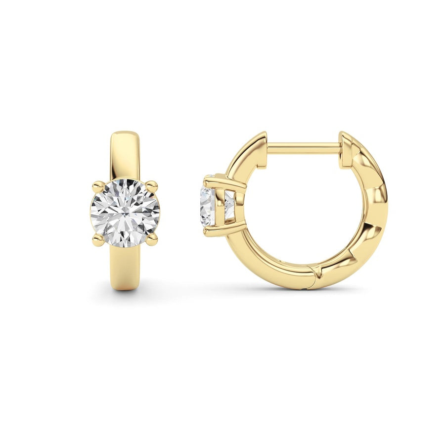 Round Shape Huggie Earrings lab grown diamond