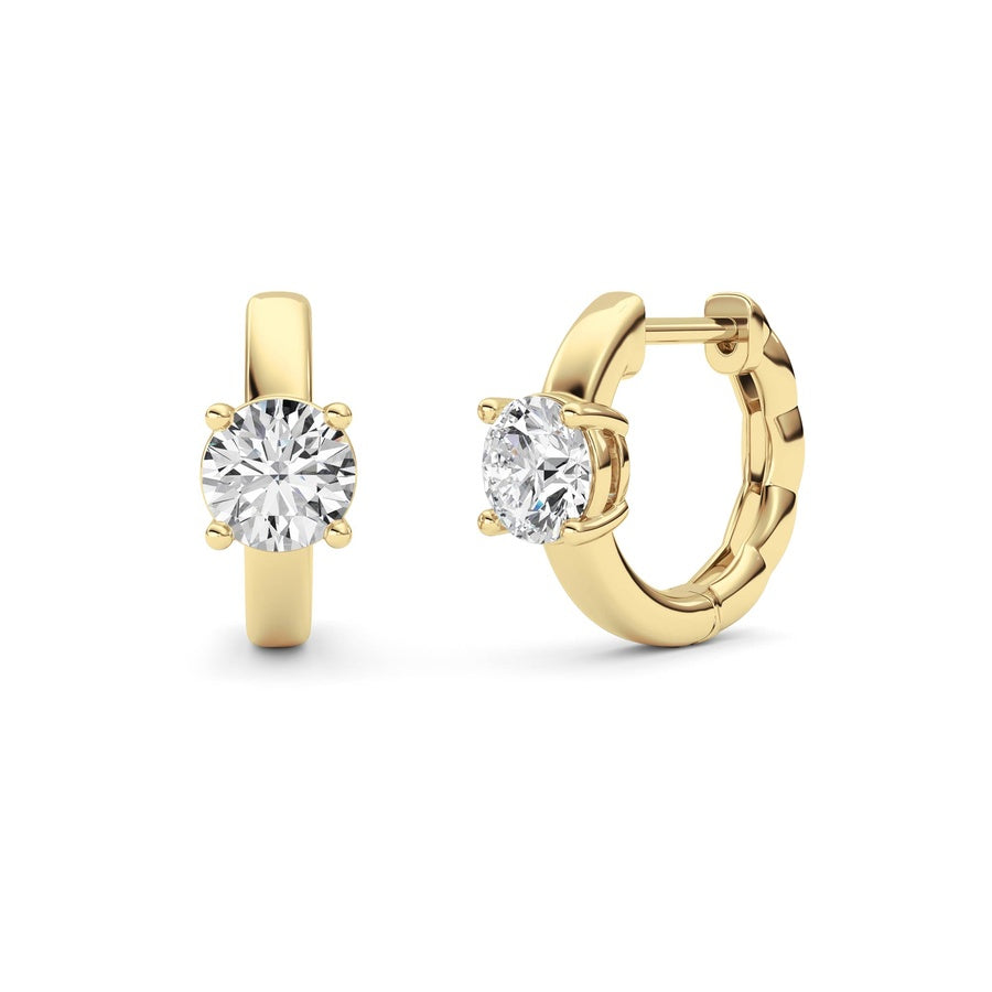 Round Shape Huggie Earrings lab grown diamond