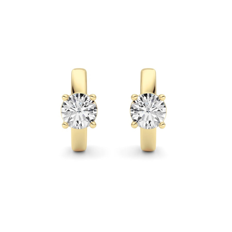 Round Shape Huggie Earrings lab grown diamond