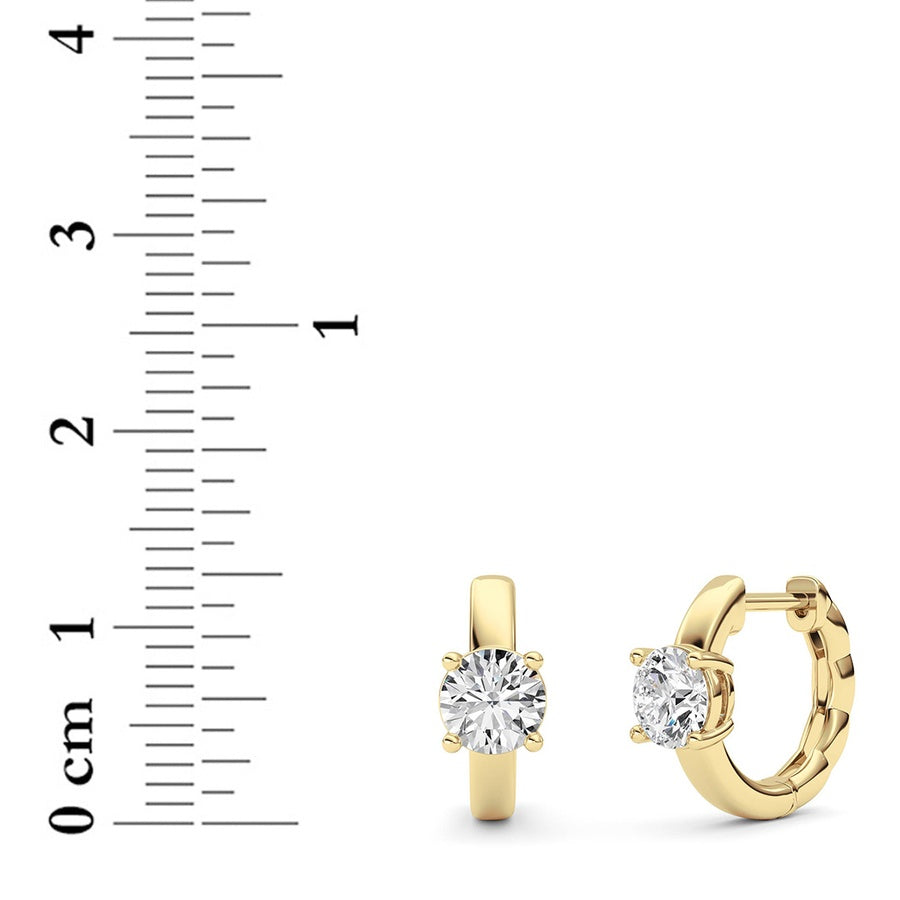 Round Shape Huggie Earrings lab grown diamond