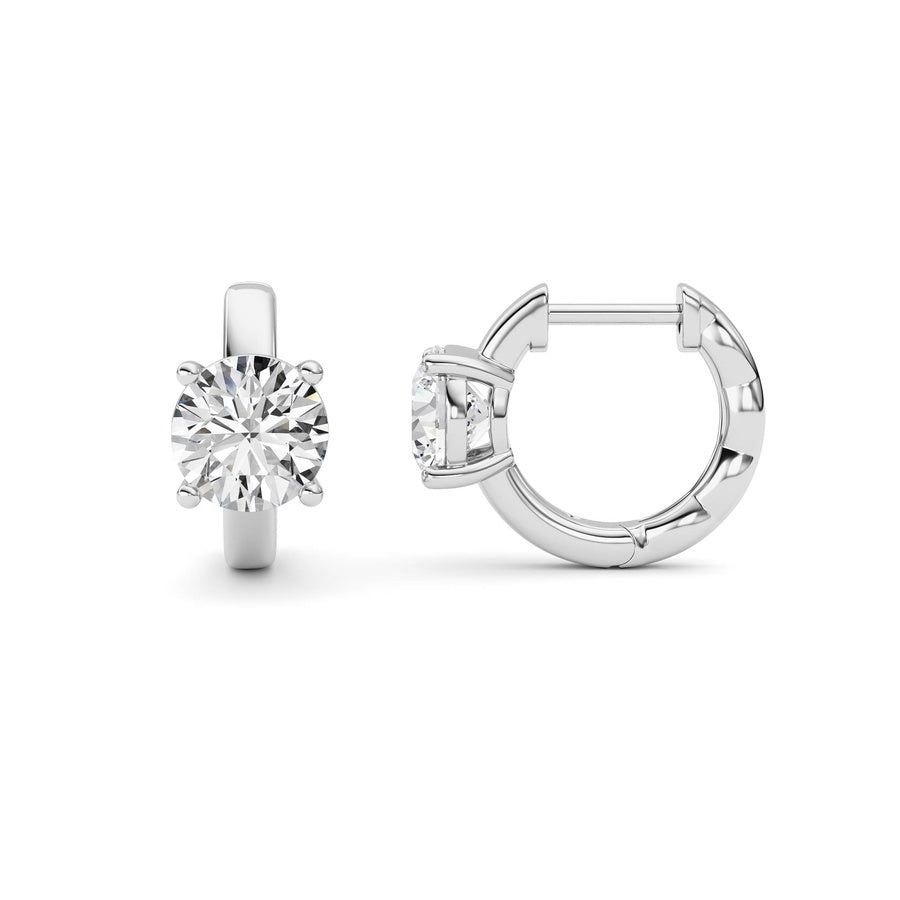 Round Shape Huggie Earrings lab grown diamond
