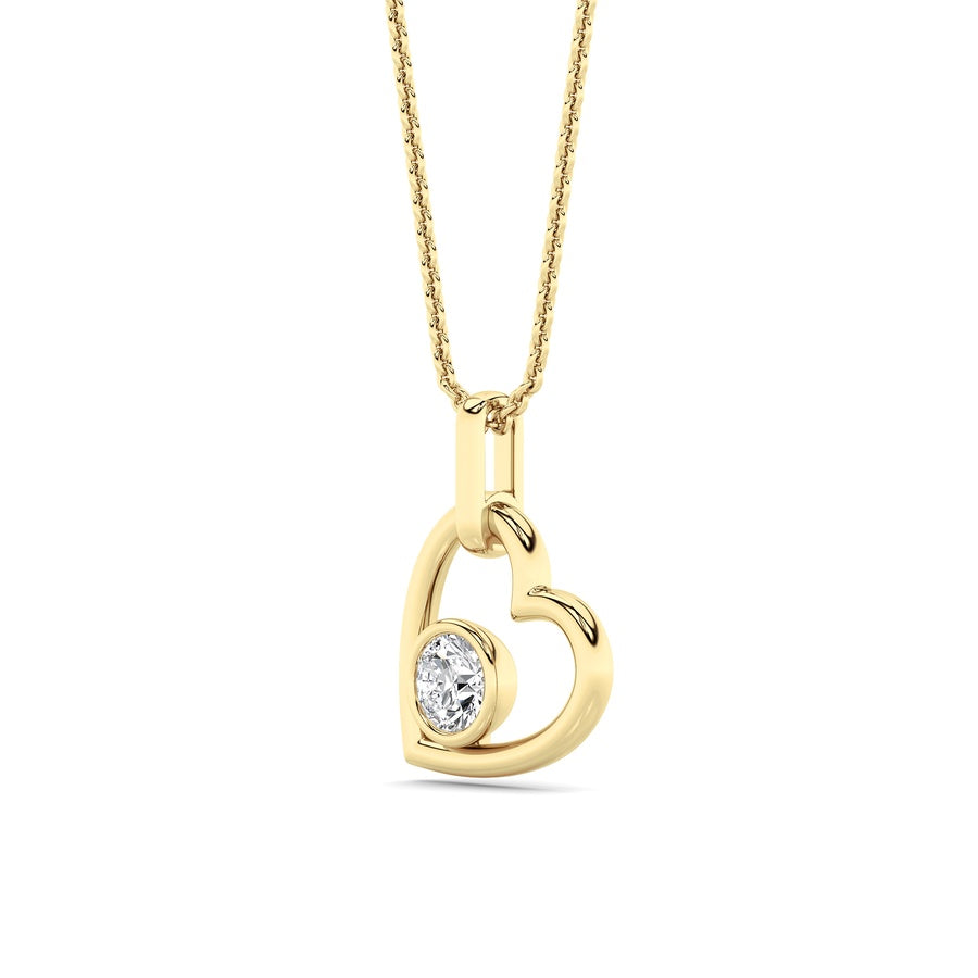 0.33Cttw Round Lab Grown Diamond (F/VS ) Heart Pendant in 14K Gold