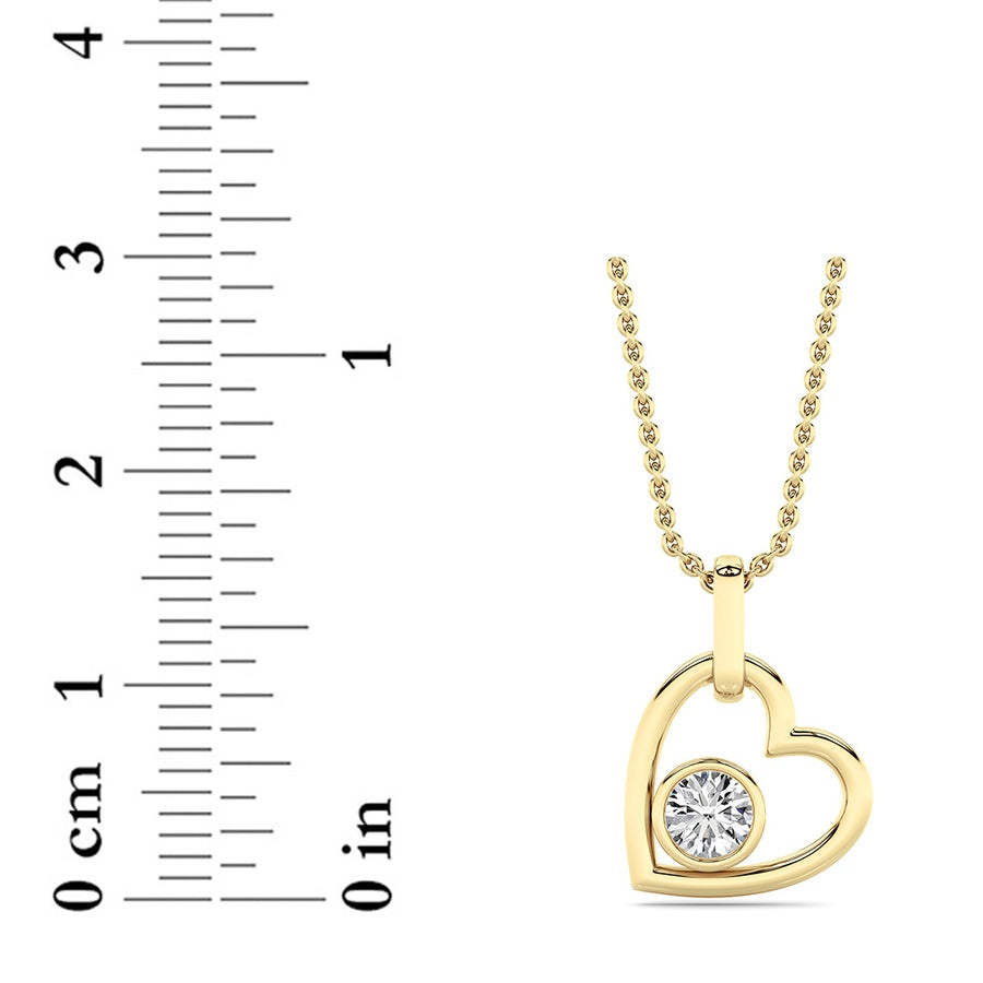0.33Cttw Round Lab Grown Diamond (F/VS ) Heart Pendant in 14K Gold