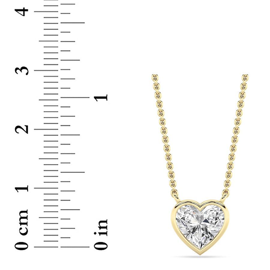 1Cttw Heart Shape Lab Grown Diamond (F/VS ) Pendant Necklace in 14K Gold