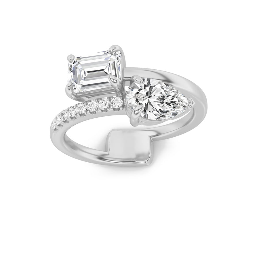 Pear Shape Toi Et Moi Fashion Ring lab grown diamond