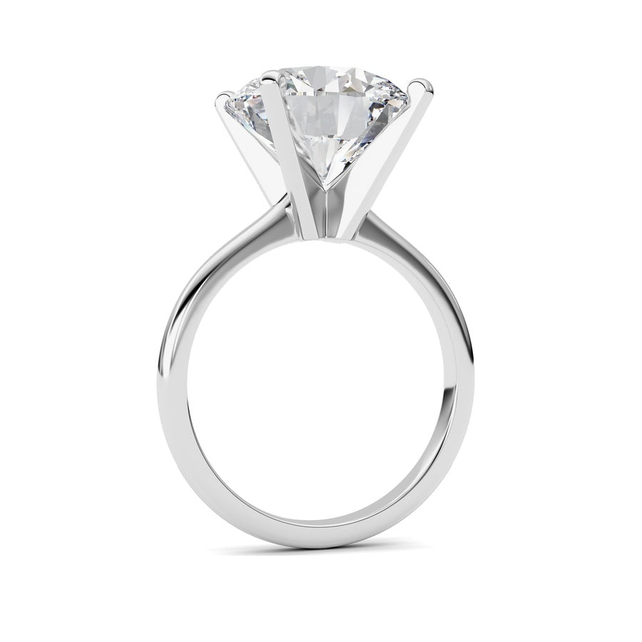 5Cttw Round Shaped Lab Grown Diamond Classic Solitaire Ring in 14K Gold (F/VS)