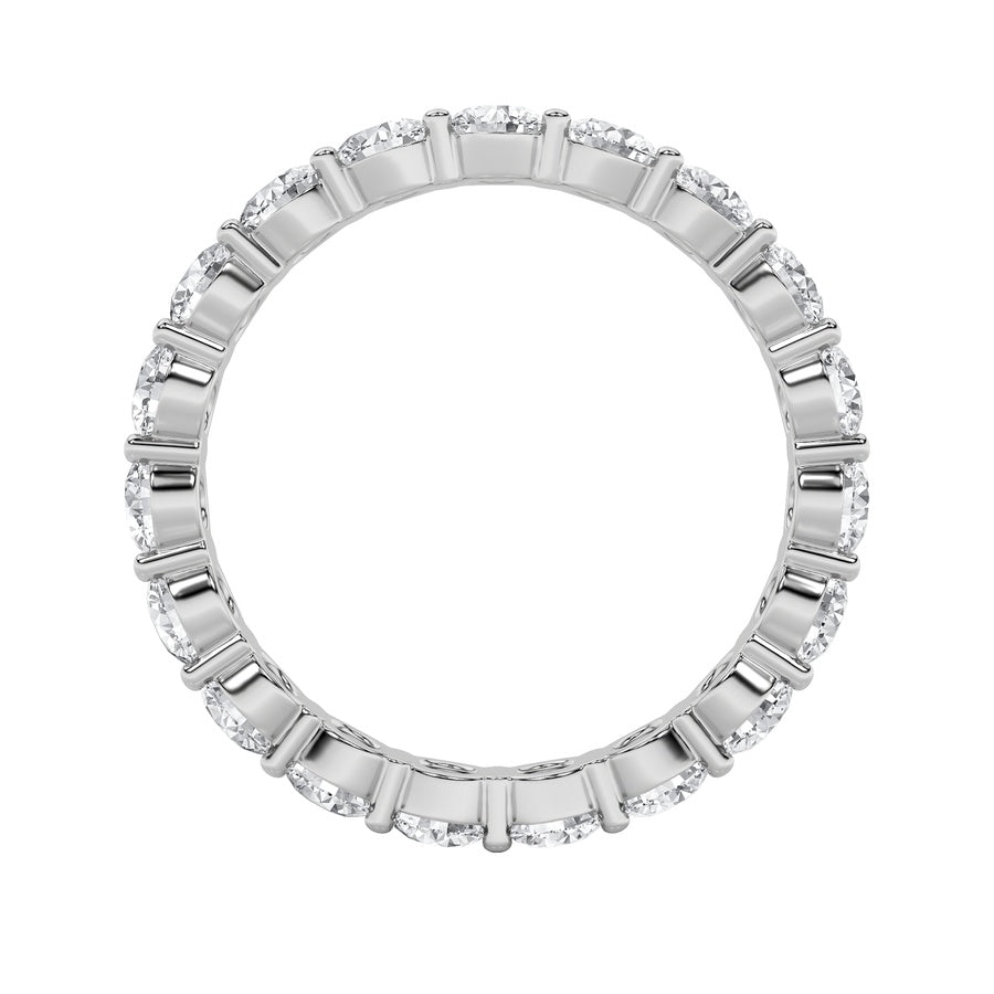 2Cttw Round Shaped Lab Grown Diamond Split Prong Eternity Ring in 14K Gold (F/VS)
