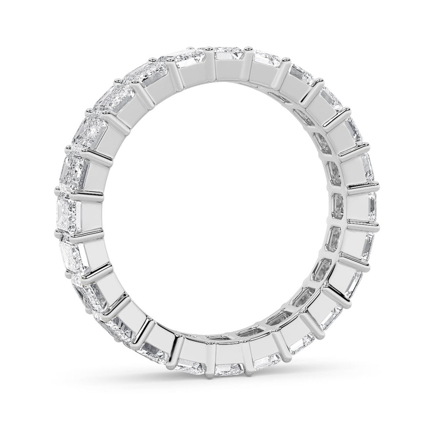 2.9Cttw Emerald Shaped Lab Grown Diamond Split Prong Eternity Ring in 14K Gold (F/VS)