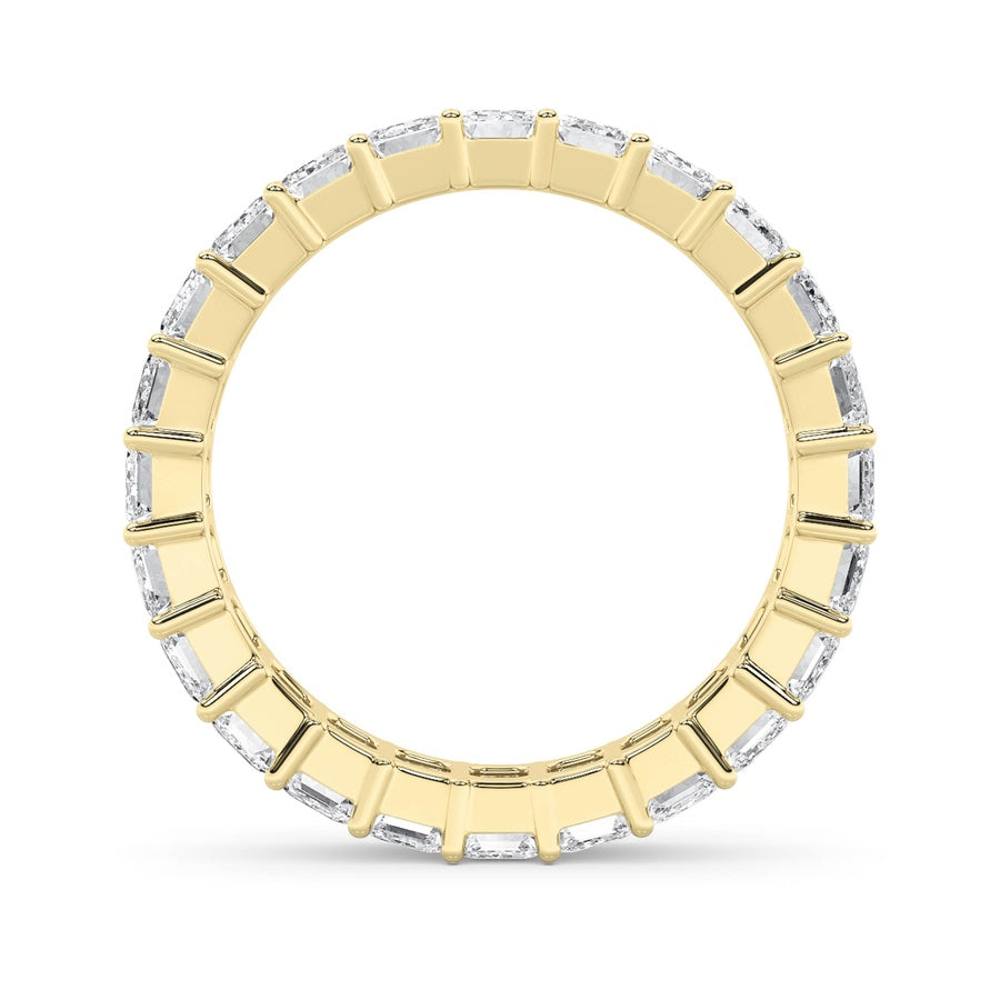 2.9Cttw Emerald Shaped Lab Grown Diamond Split Prong Eternity Ring in 14K Gold (F/VS)