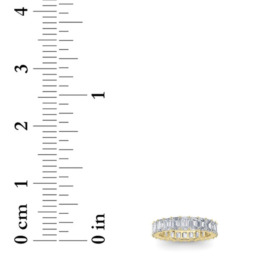 2.9Cttw Emerald Shaped Lab Grown Diamond Split Prong Eternity Ring in 14K Gold (F/VS)