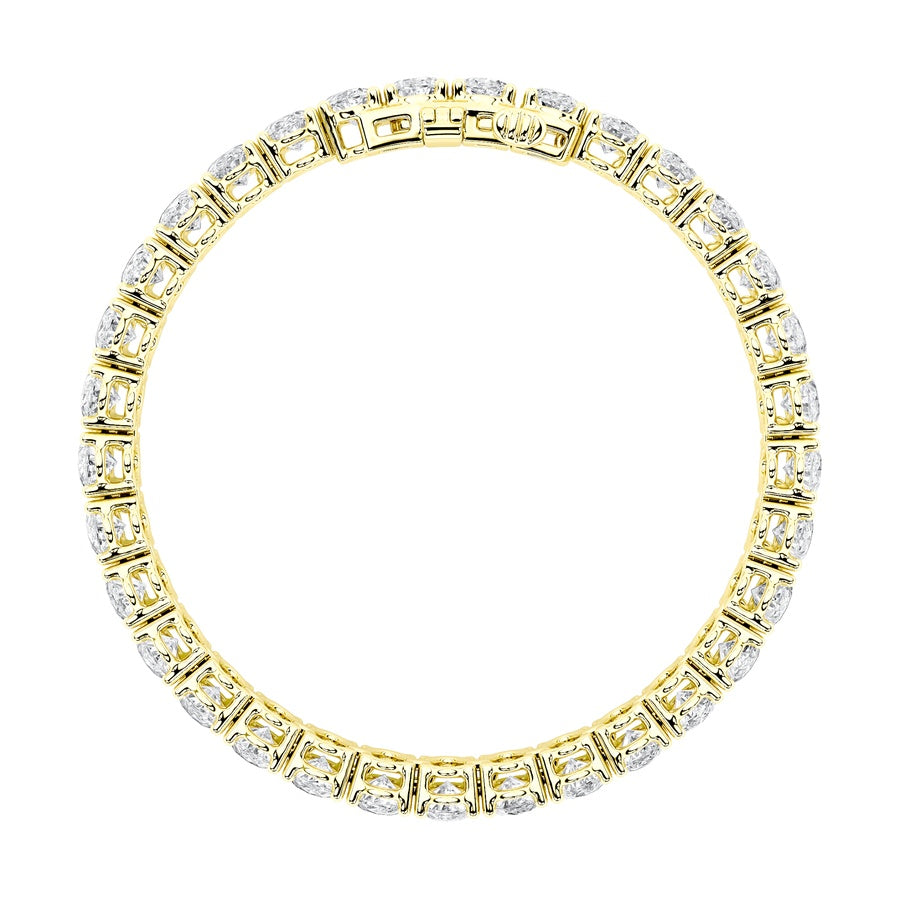 24Cttw Oval Shaped Lab Grown Diamond (F/VS) East West Line Bracelet in 14K Gold