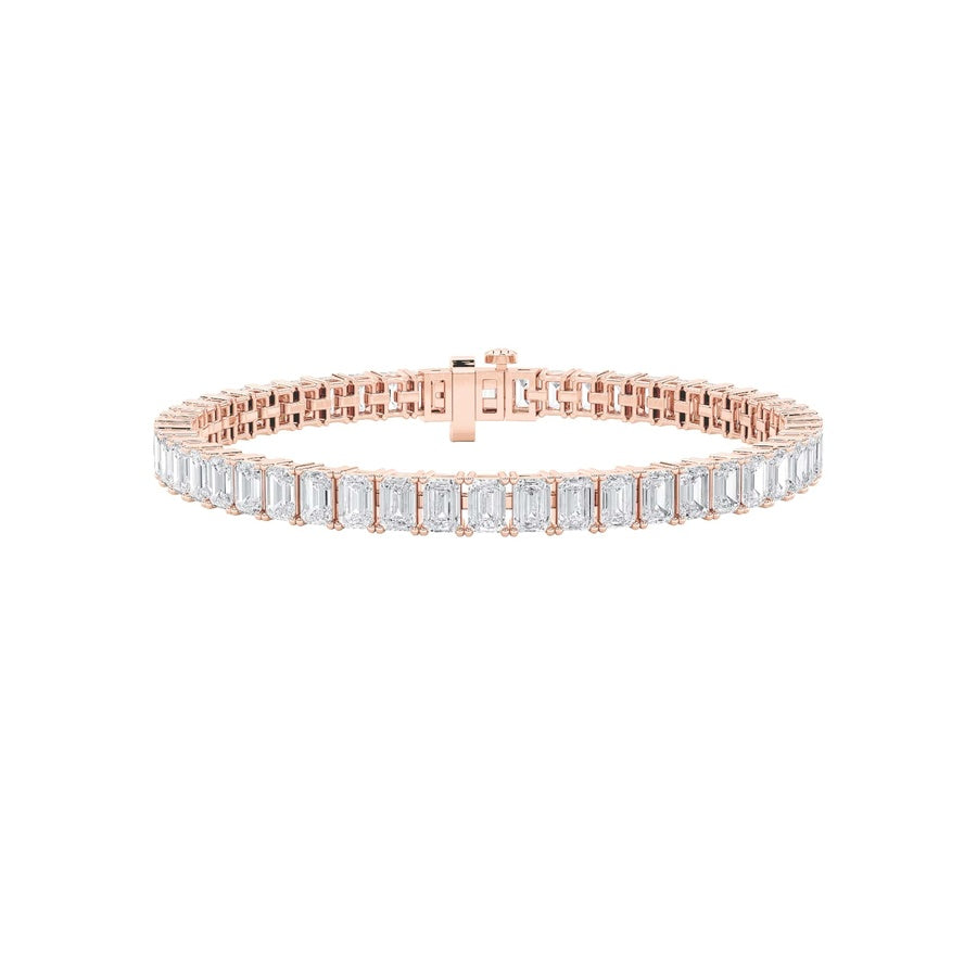Emerald Shape East West Line Bracelet lab grown diamond