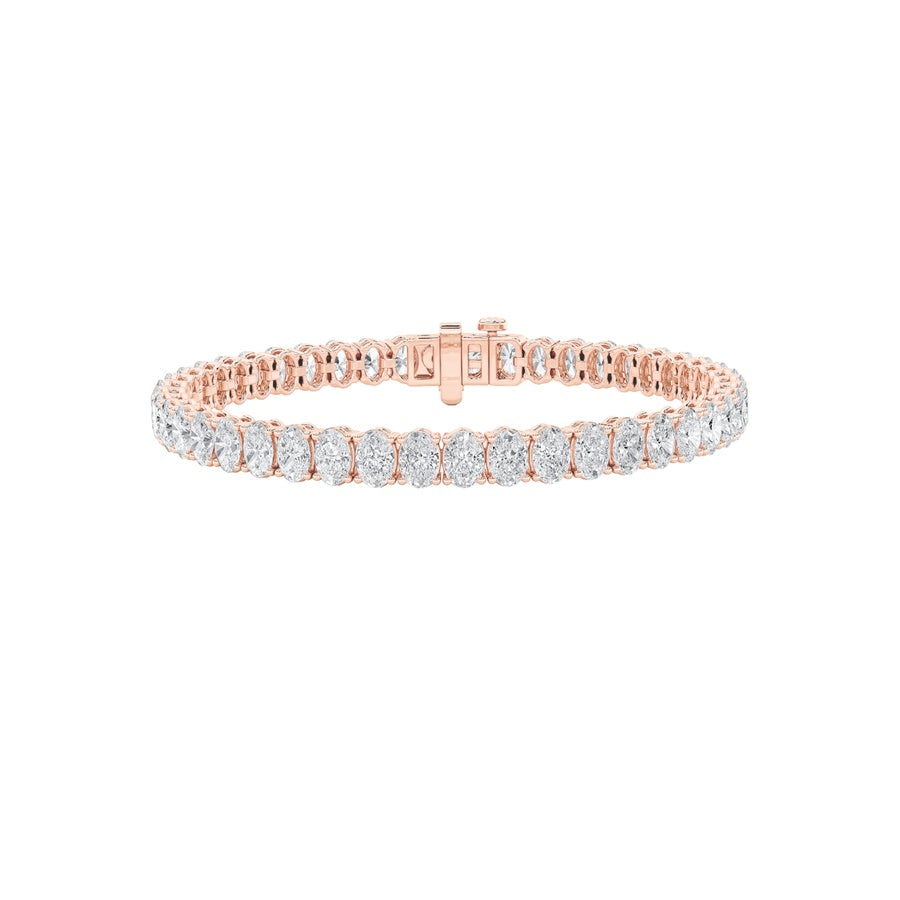Oval Shape East West Line Bracelet lab grown diamond