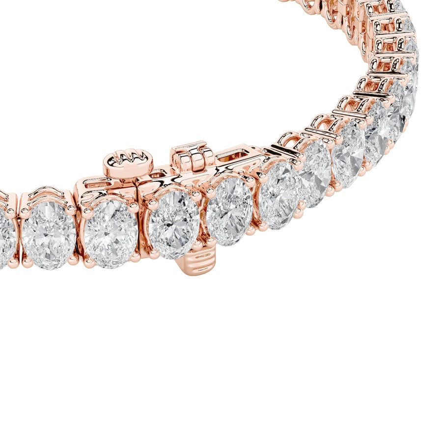 Oval Shape East West Line Bracelet lab grown diamond