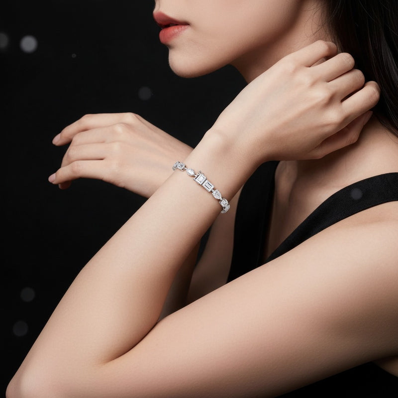 Model wearing mix bracelet