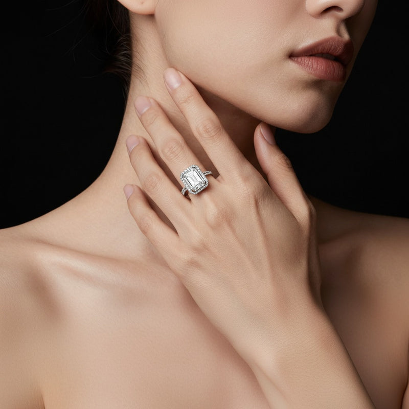 Model wearing radiant ring