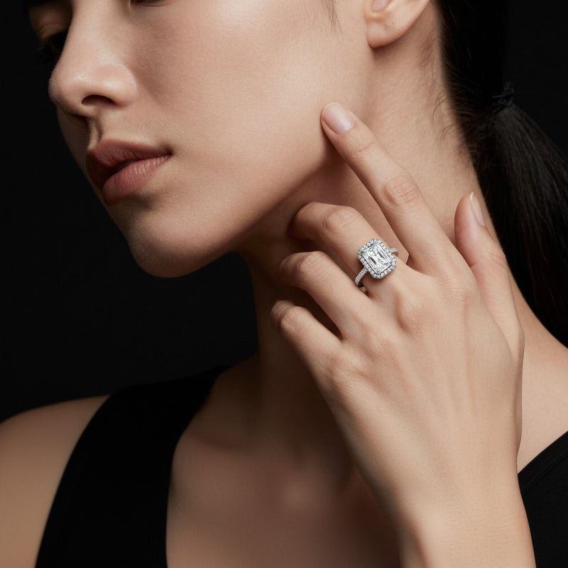 Model wearing radiant ring