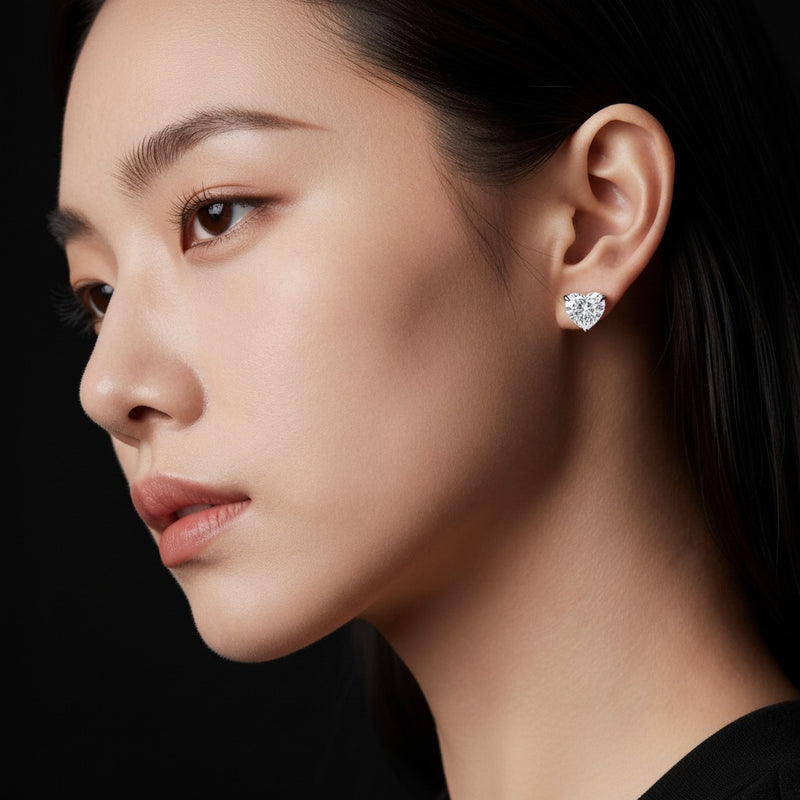 Model wearing earrings