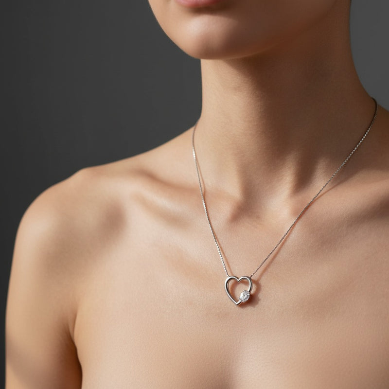 Heart Shape Necklace lab grown diamond