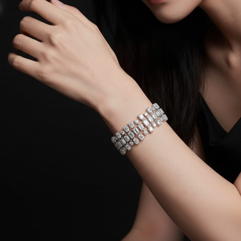 Model wearing mix bracelet